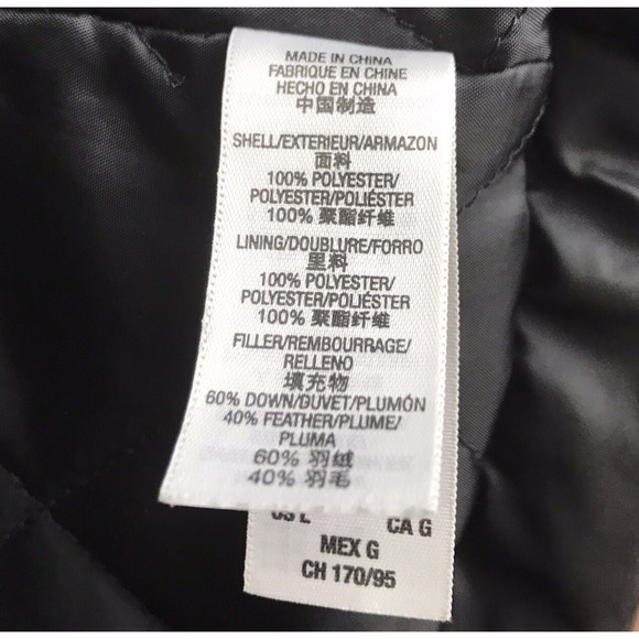 Juicy Couture Puffer Coat Jacket Feather Down Hooded Pockets Black Size Large - Picture 12 of 13